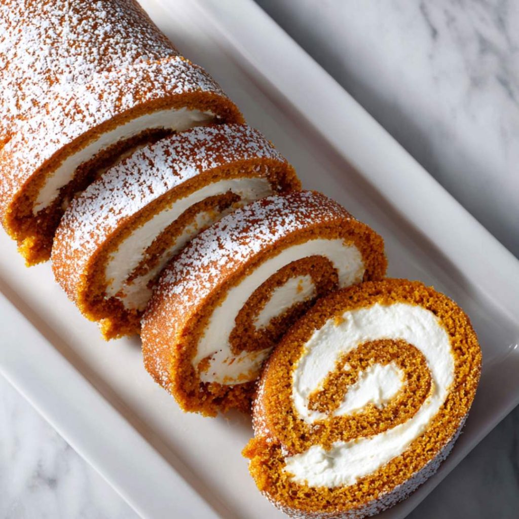 Pumpkin Roll With Cream Cheese Filling