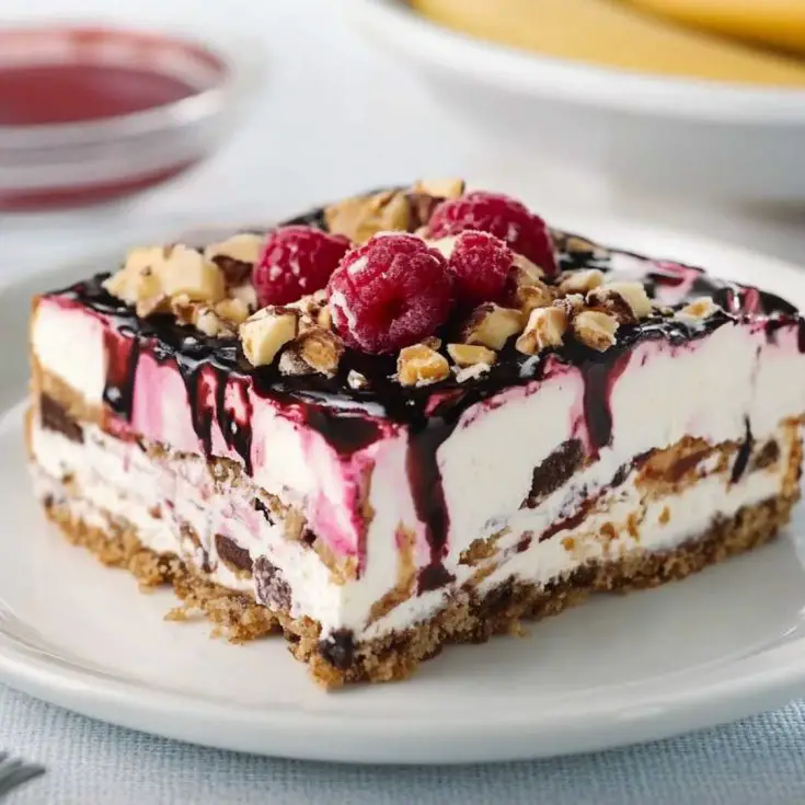 No-Bake Banana Split Cheesecake